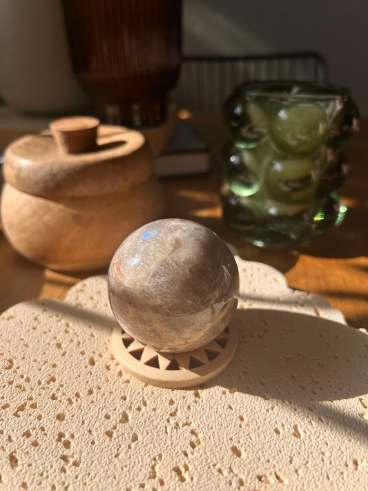 Moonstone Sphere with Blue Flash
