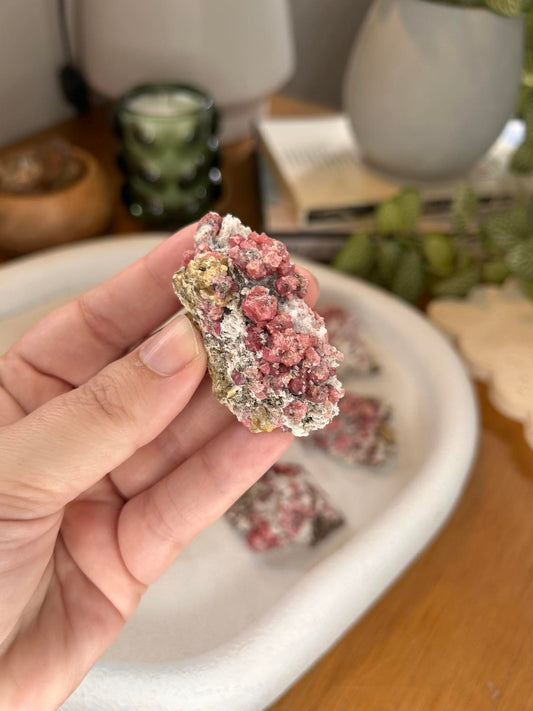Pink Garnet on Matrix