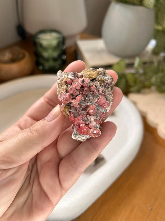 Pink Garnet on Matrix