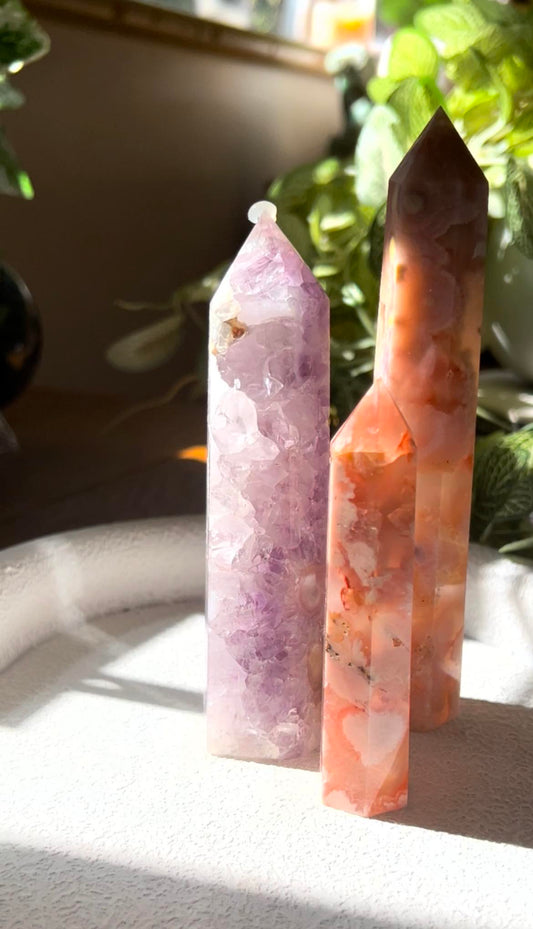 Amethyst Flower Agate Tower