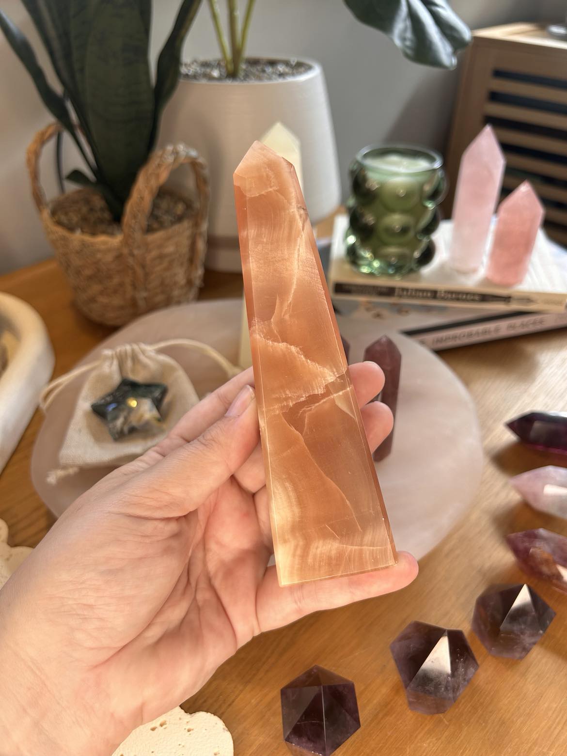 Honey Calcite Tower