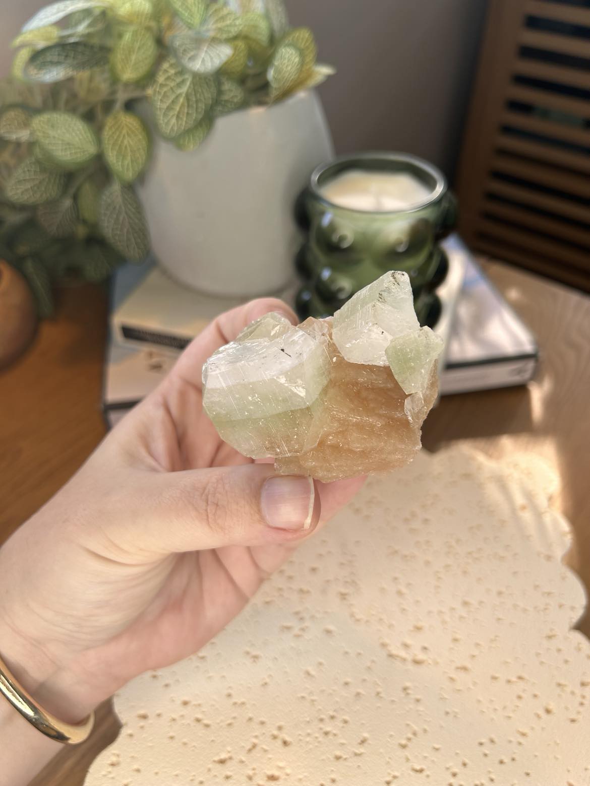 Green Apophyllite with Stilbite