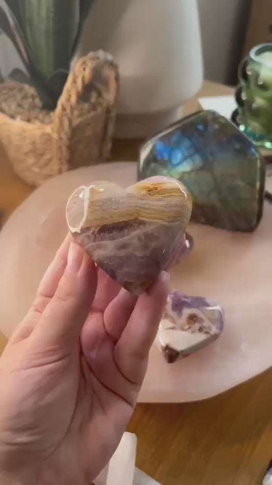Chevron Amethyst Heart