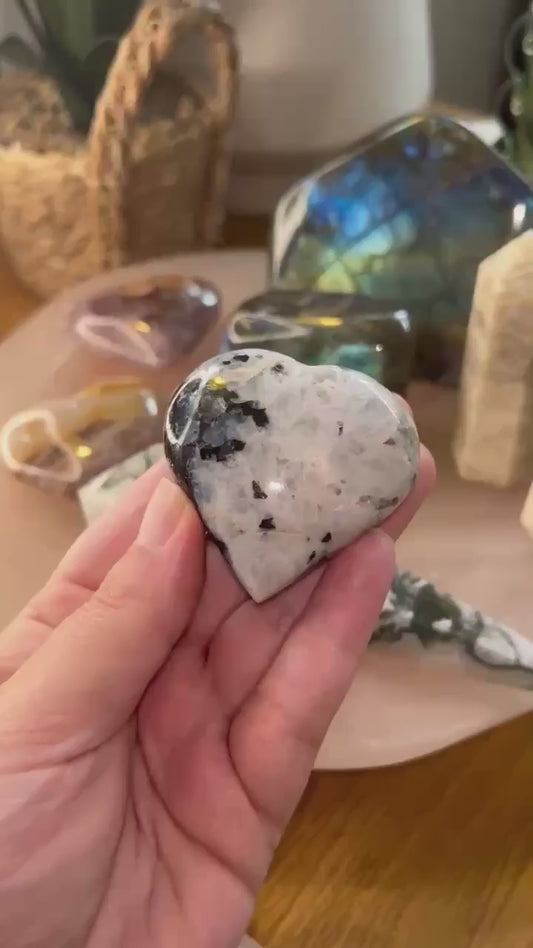 Rainbow Moonstone Heart