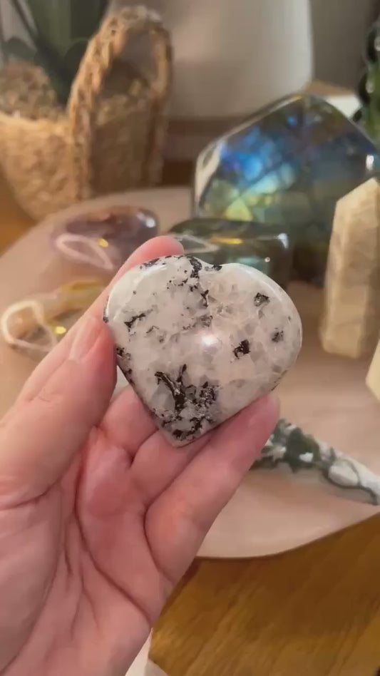 Rainbow Moonstone Heart