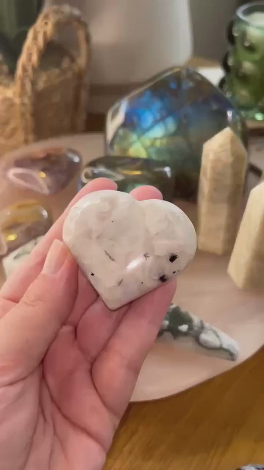 Rainbow Moonstone Heart