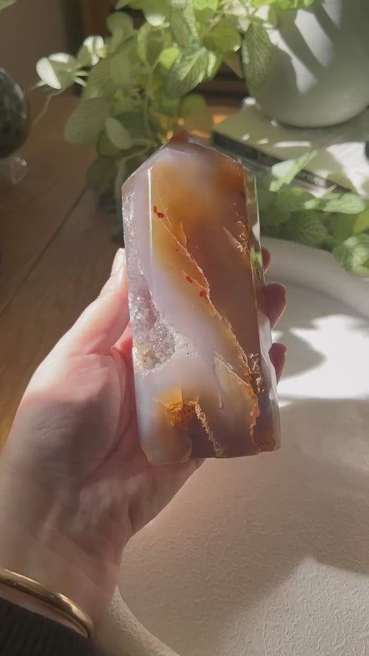 Agate Tower with Druzy