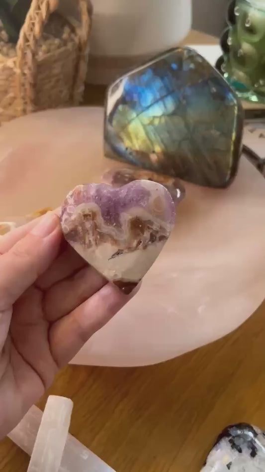 Chevron Amethyst Heart