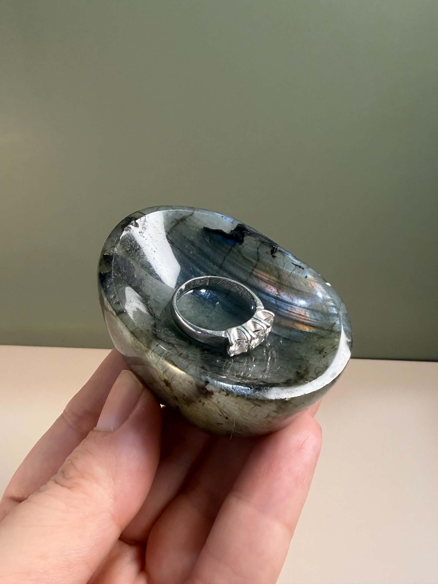 Labradorite Trinket Dish - baby