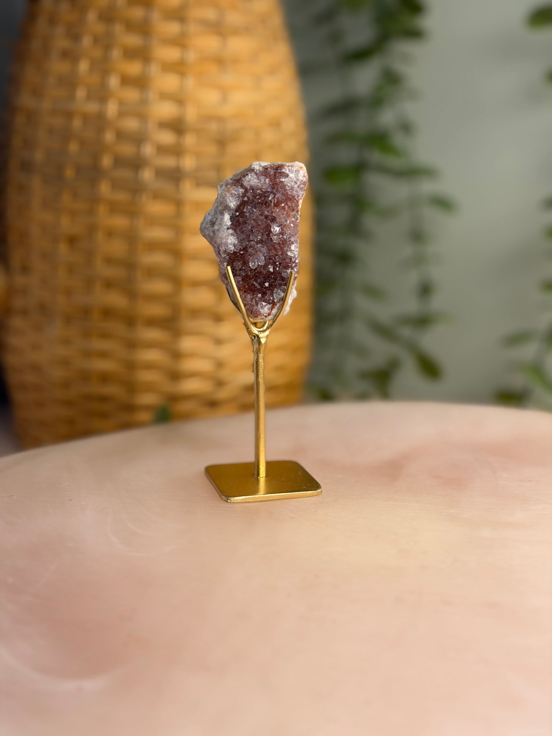Pink Amethyst Mini Cluster on Stand