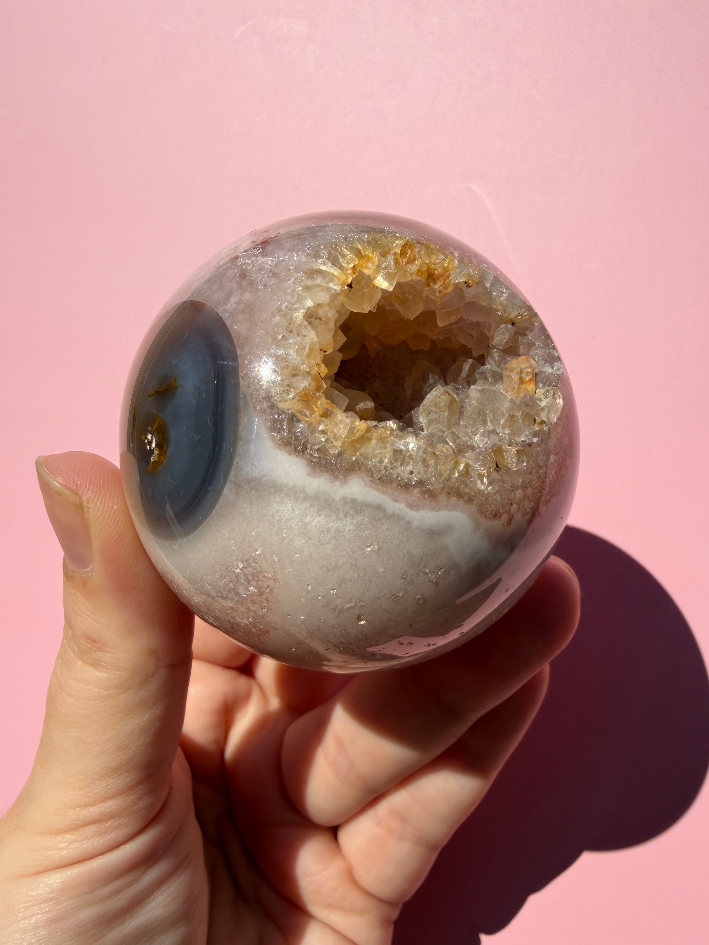 Amethyst Flower Agate Sphere