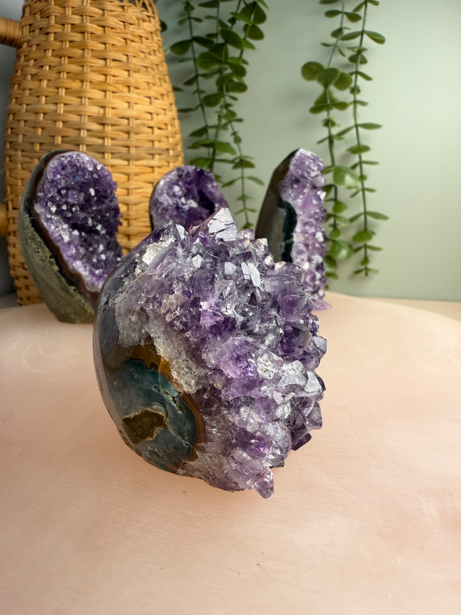 Amethyst Cut Base with Polished Sides