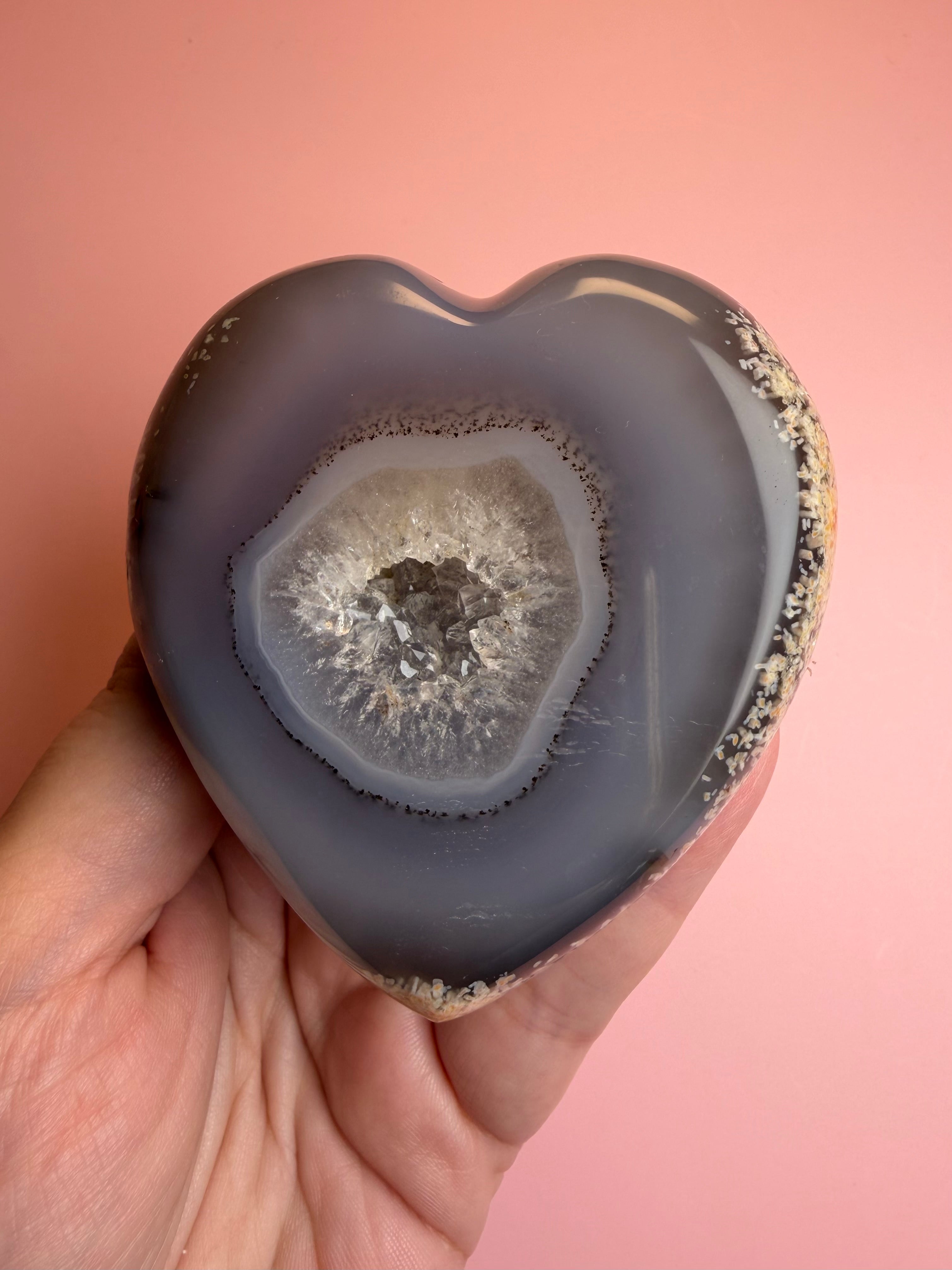 Agate Druzy Heart