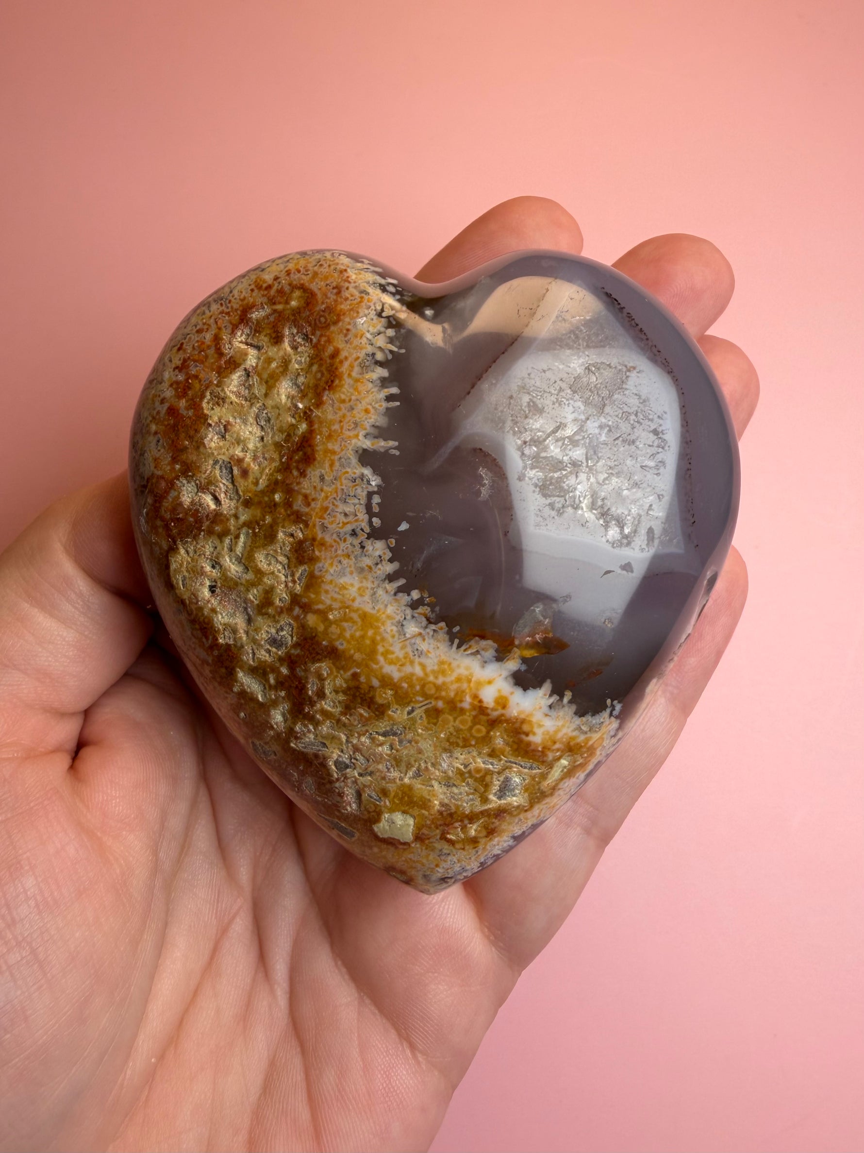 Agate Druzy Heart