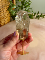 Smokey Quartz Coffin on Stand
