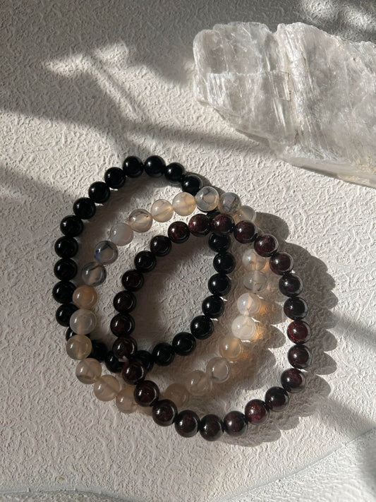 Onyx, Garnet & Agate set
