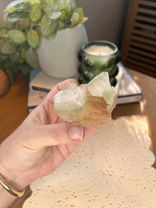 Green Apophyllite with Stilbite