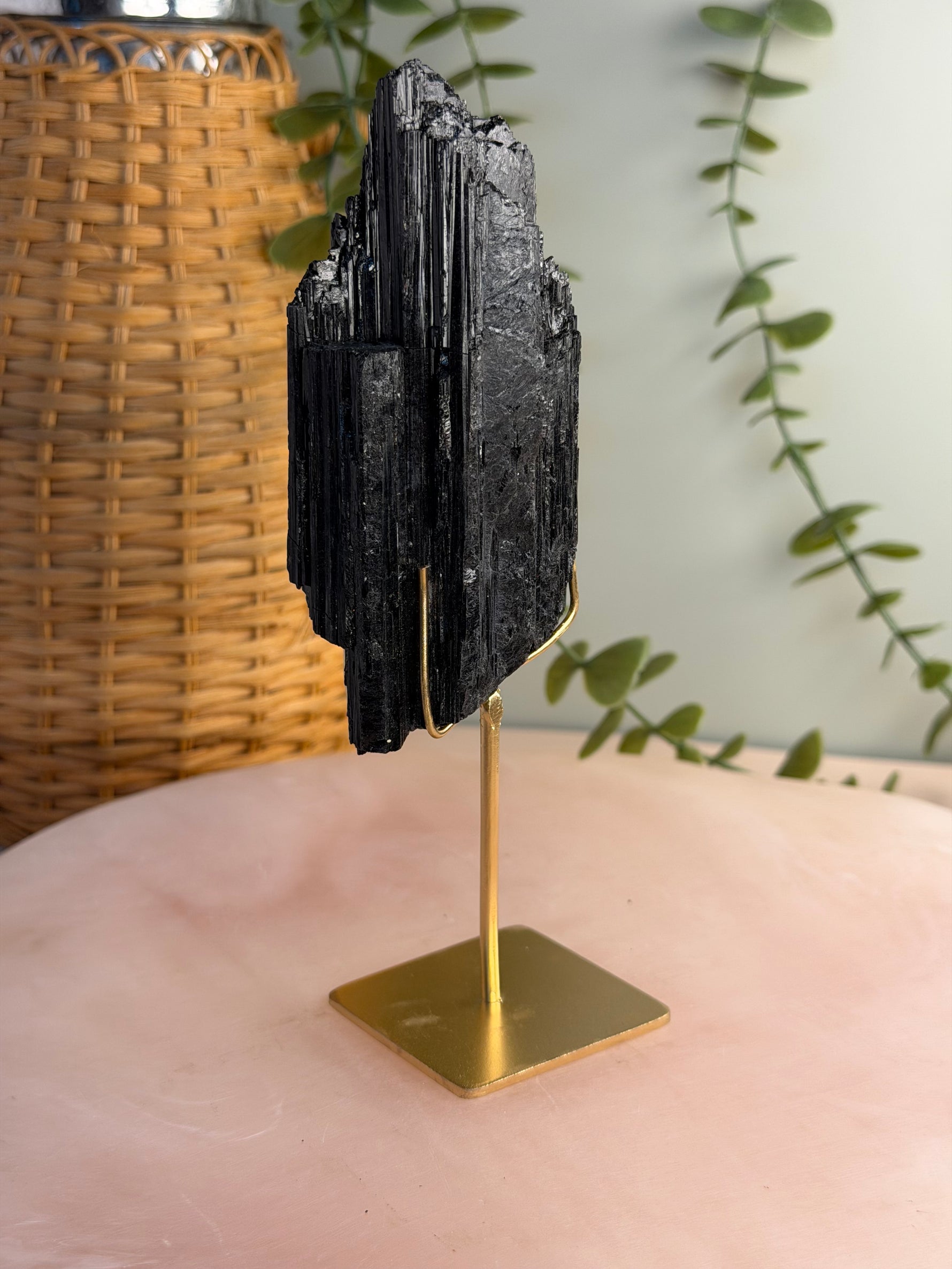 Black Tourmaline with custom stand