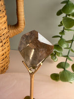 Smokey Quartz Freeform With Rutile on Stand
