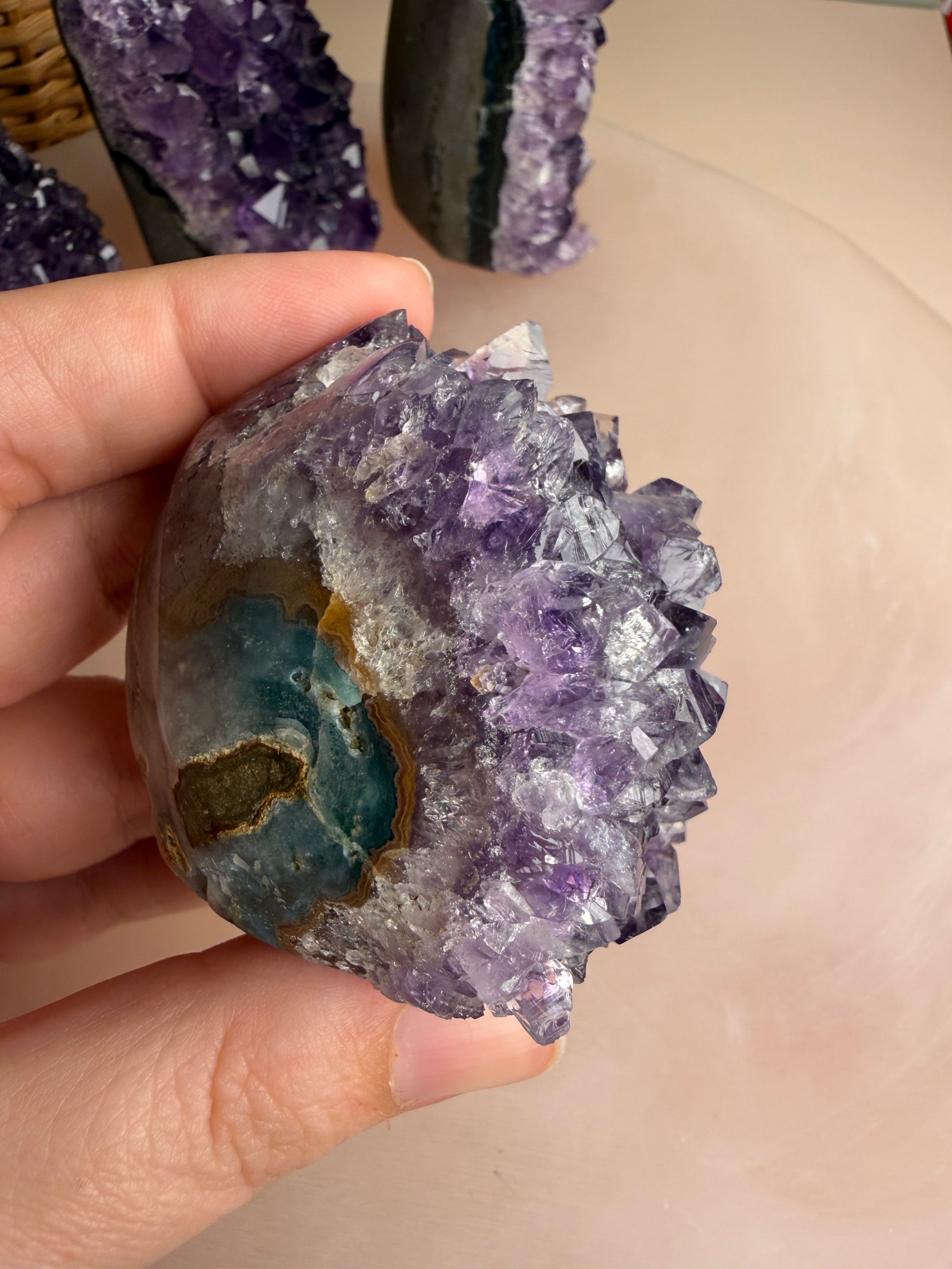 Amethyst Cut Base with Polished Sides