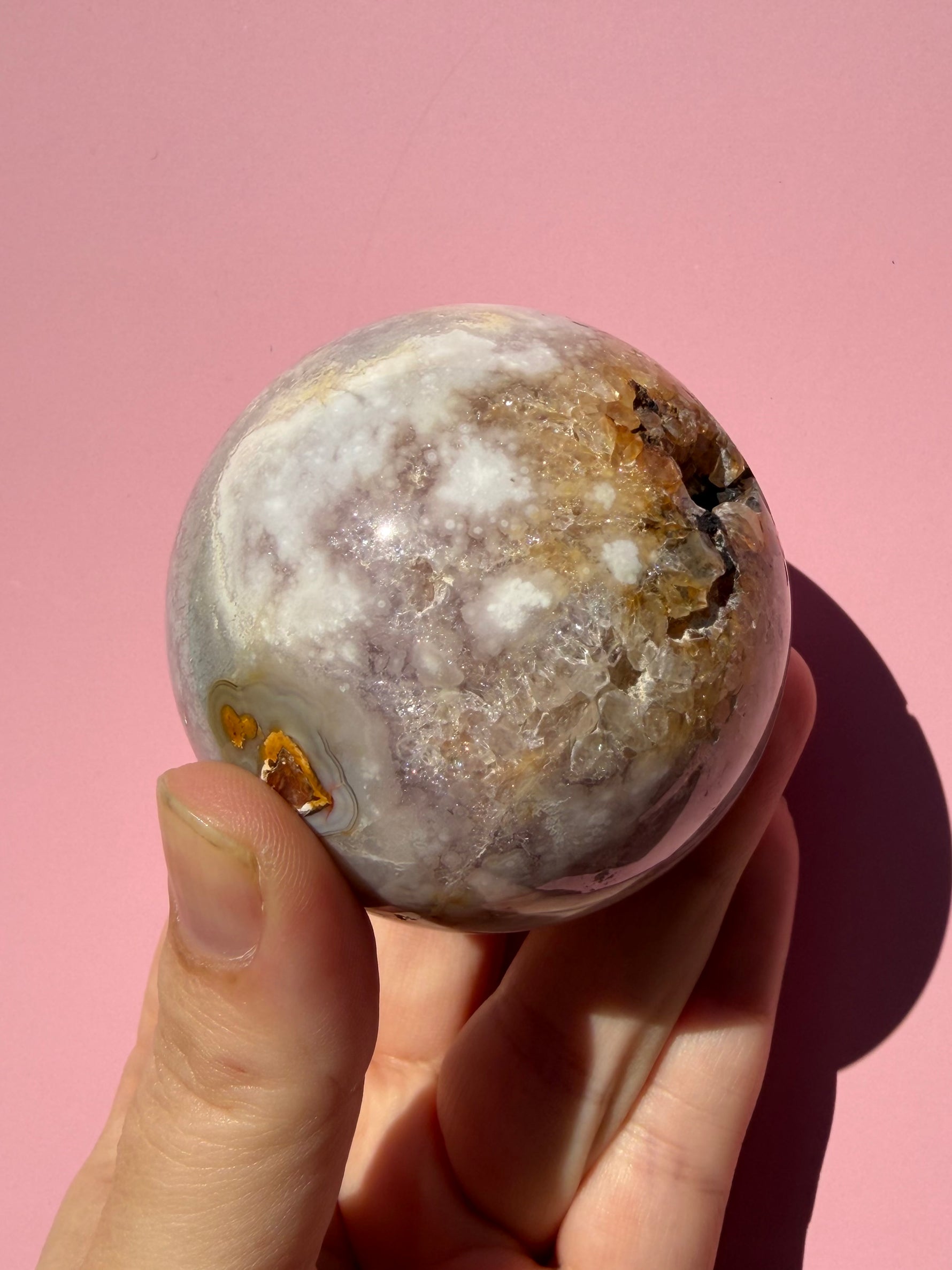Amethyst Flower Agate Sphere