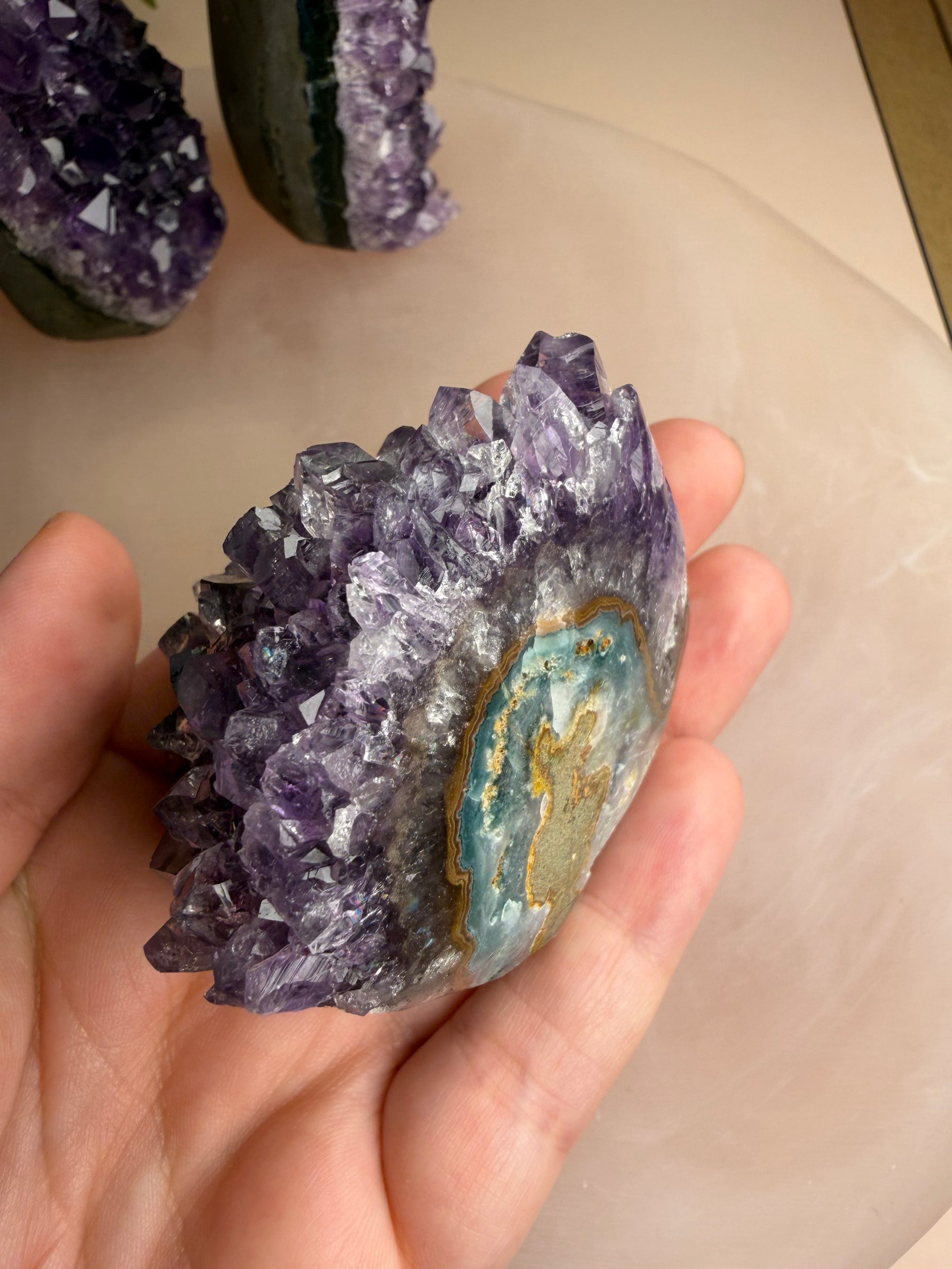Amethyst Cut Base with Polished Sides