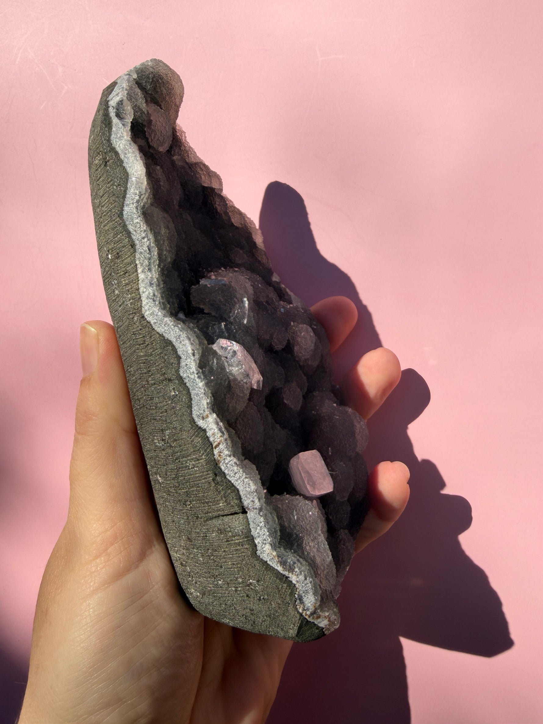 Blue Grey Chalcedony with Diamond Apophyllite