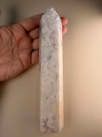 Pink Amethyst Flower Agate Tower (Damaged Tip)