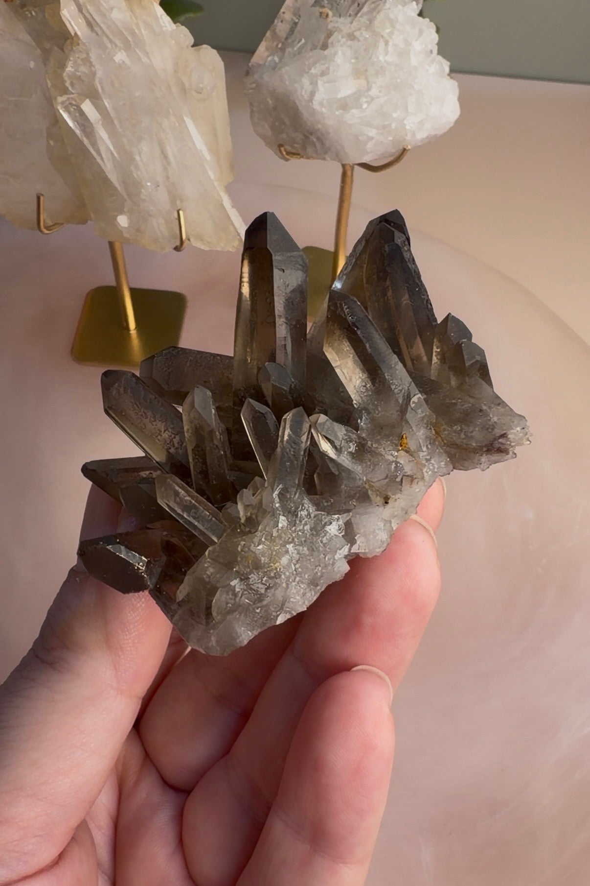Smokey Quartz Cluster with Stand