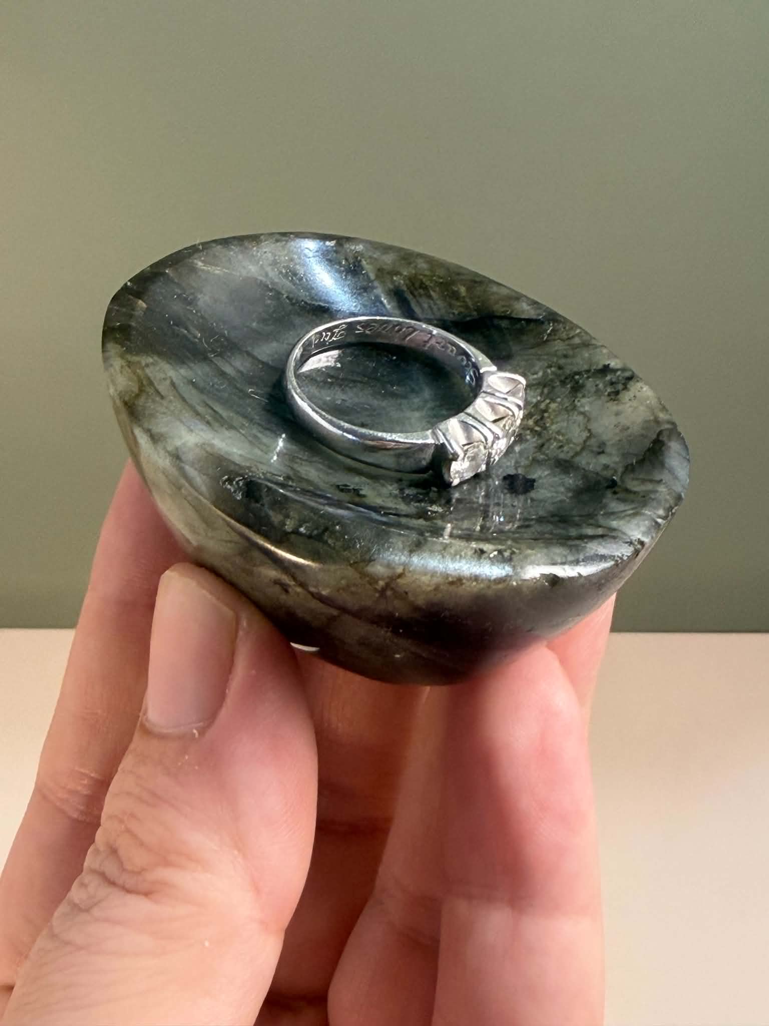 Labradorite Trinket Dish - baby