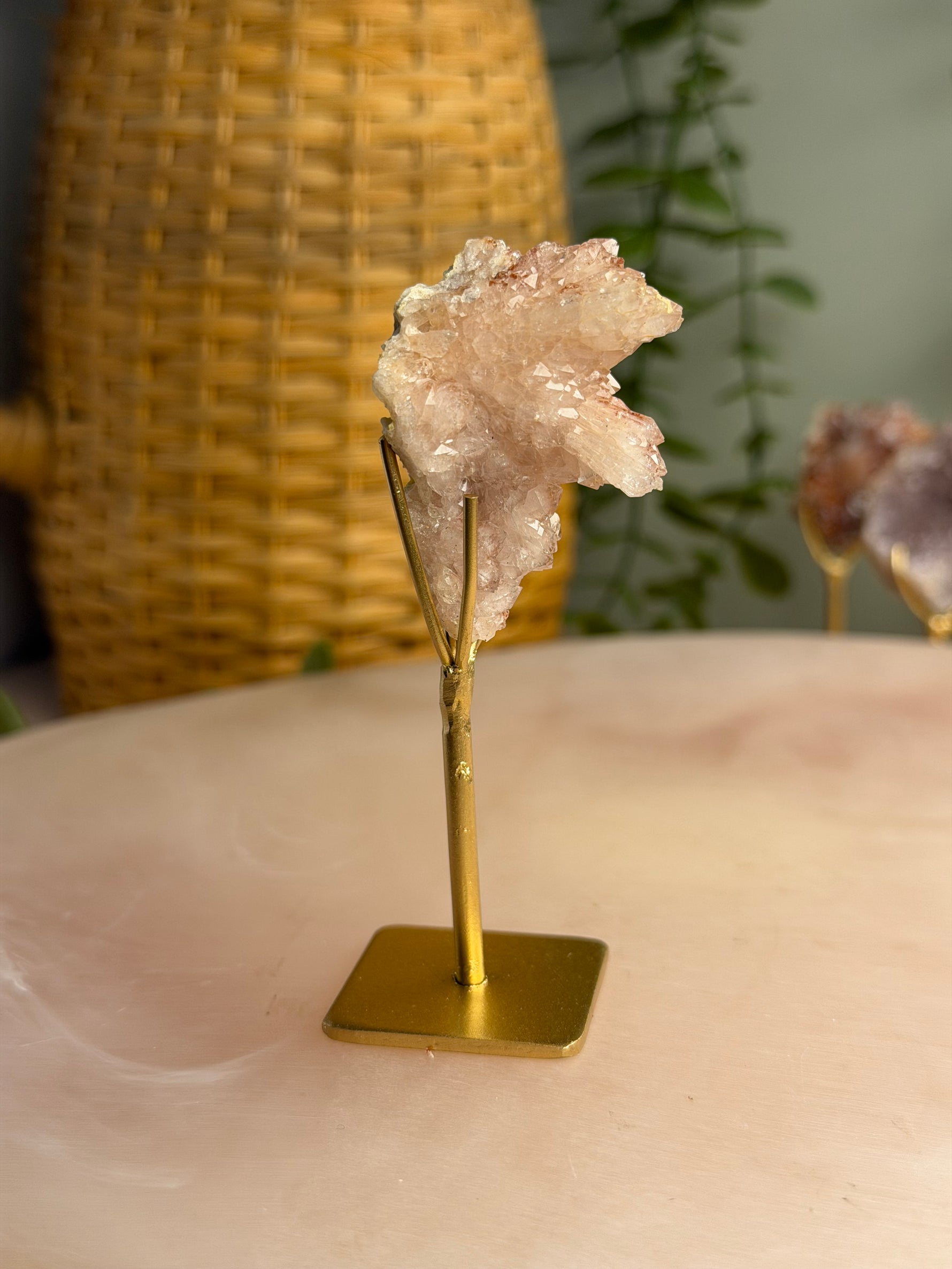 Pink Amethyst Mini Cluster on Stand