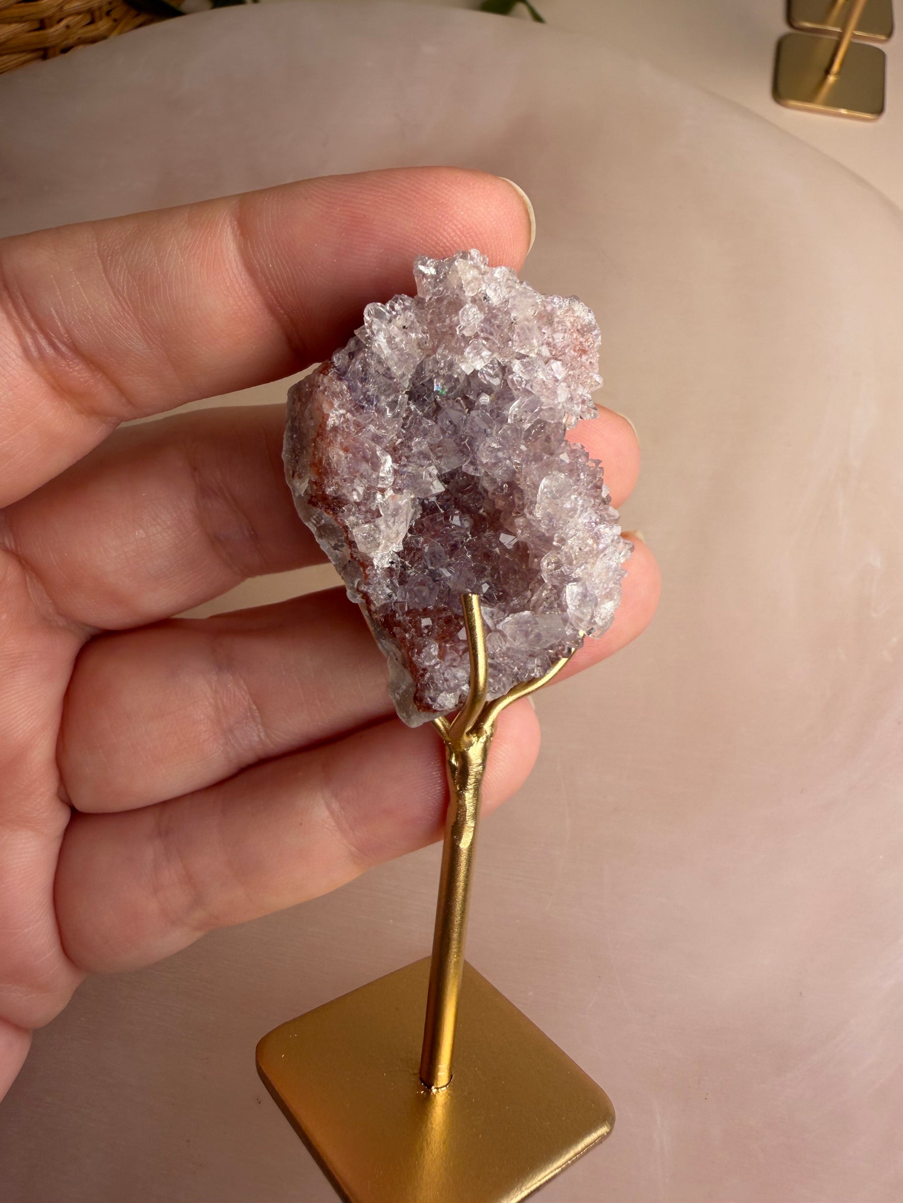 Pink Amethyst Mini Cluster on Stand