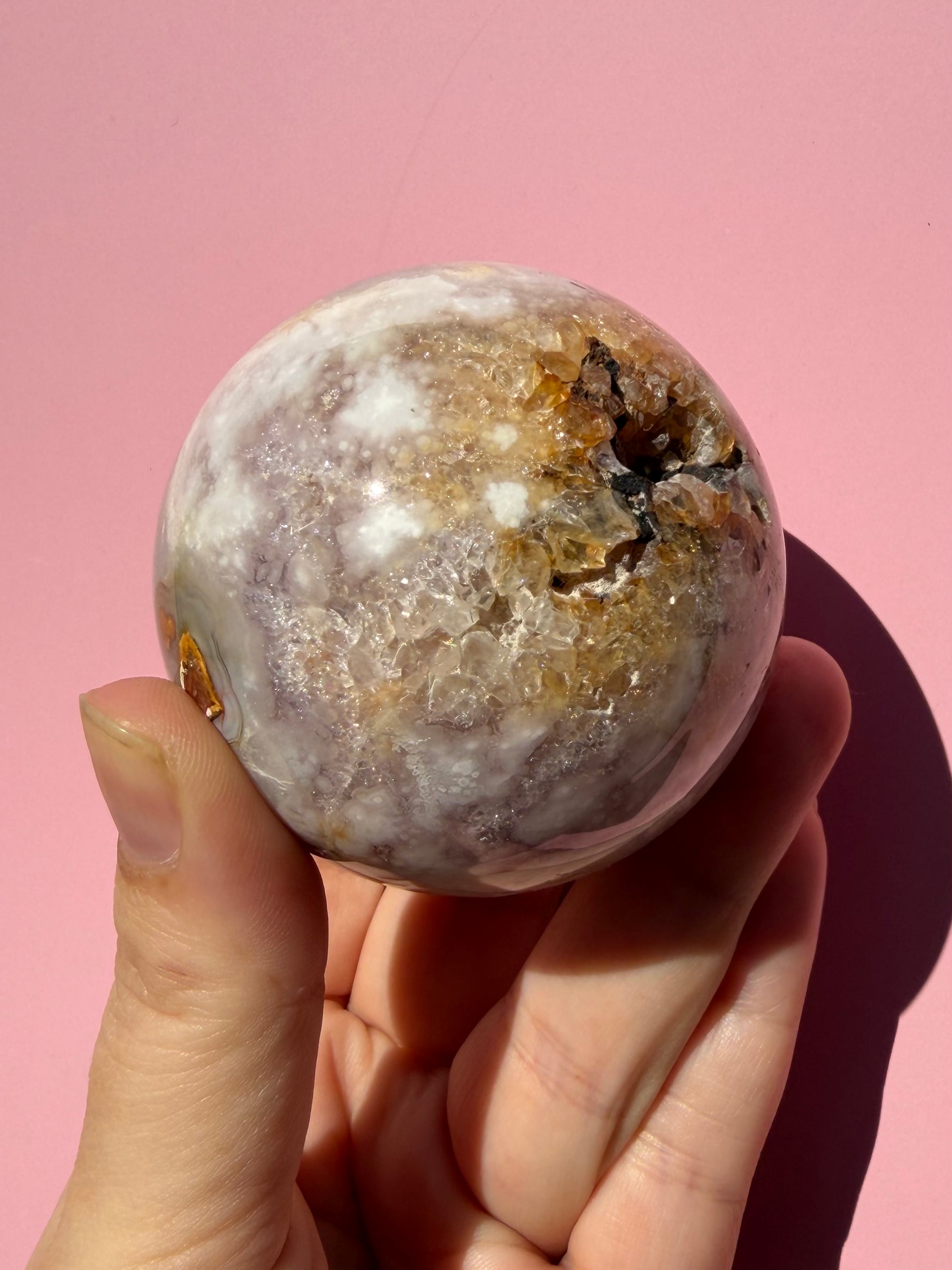 Amethyst Flower Agate Sphere