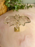 Smokey Quartz Bat on Stand