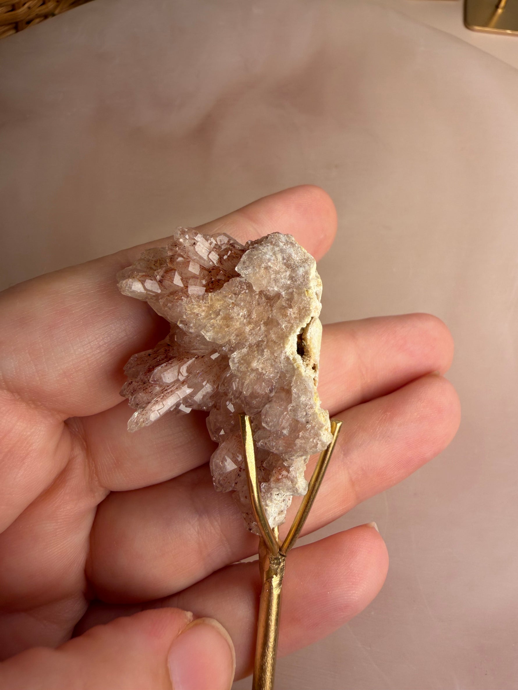 Pink Amethyst Mini Cluster on Stand