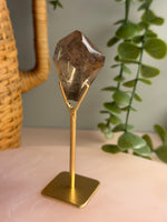 Smokey Quartz Freeform With Rutile on Stand