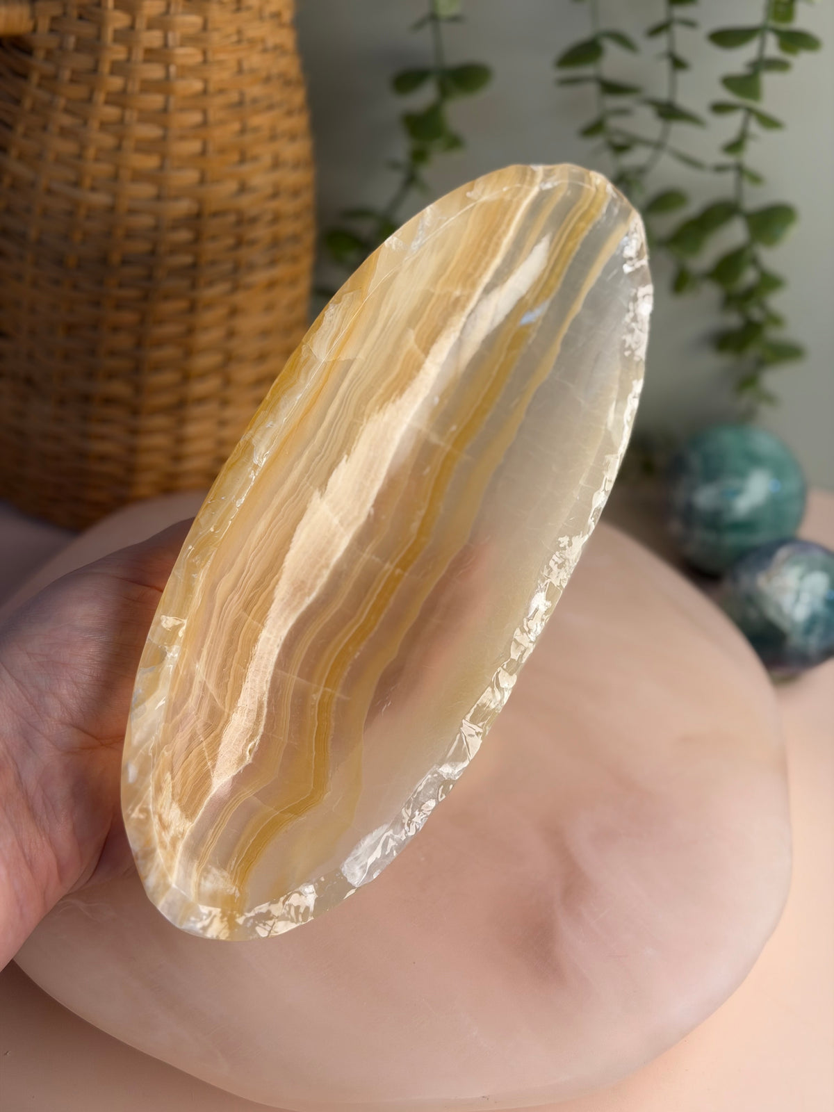 Mexican Onyx Canoe Bowl