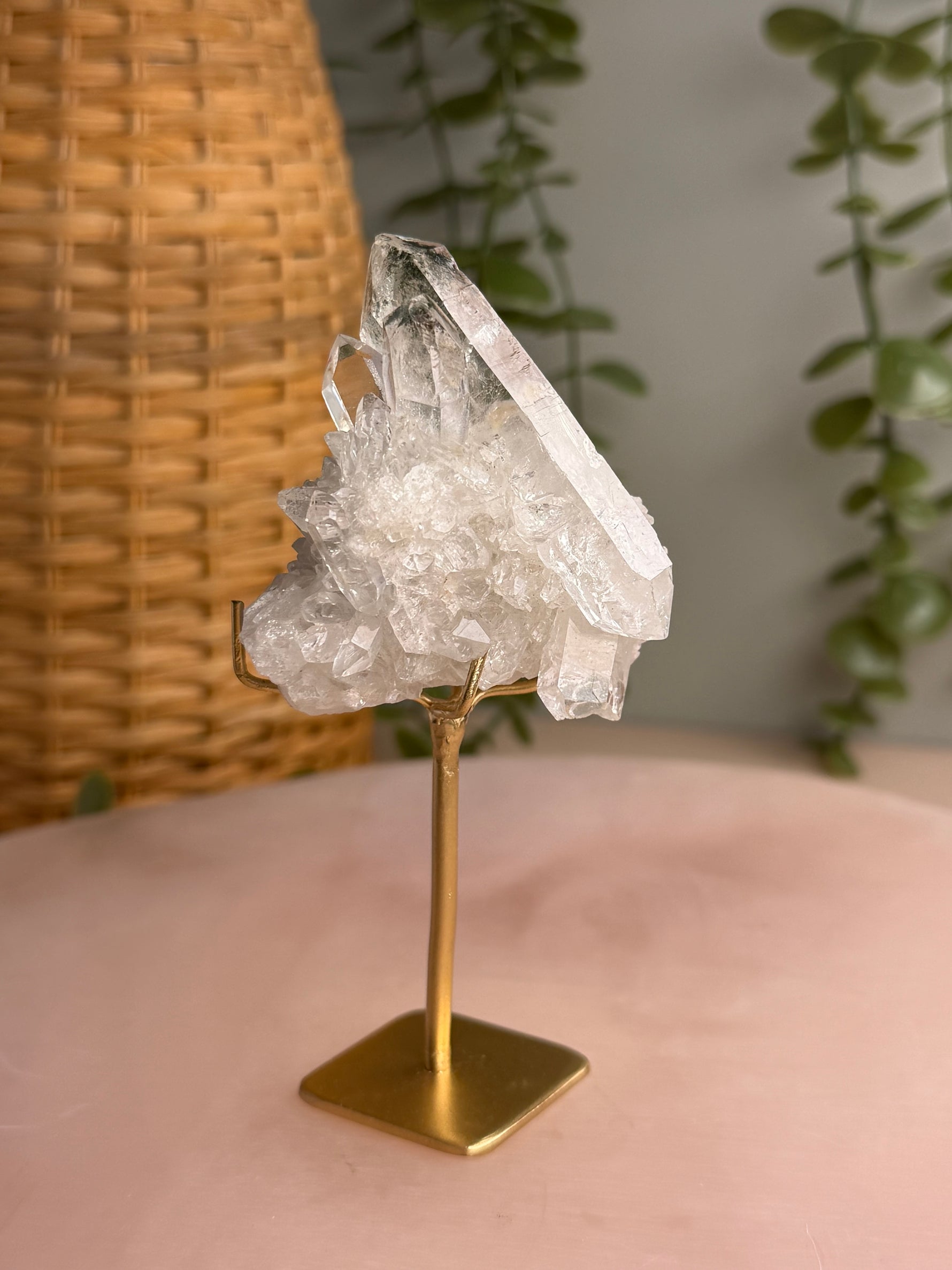 Quartz with Garden Inclusions and Double Terminated Point