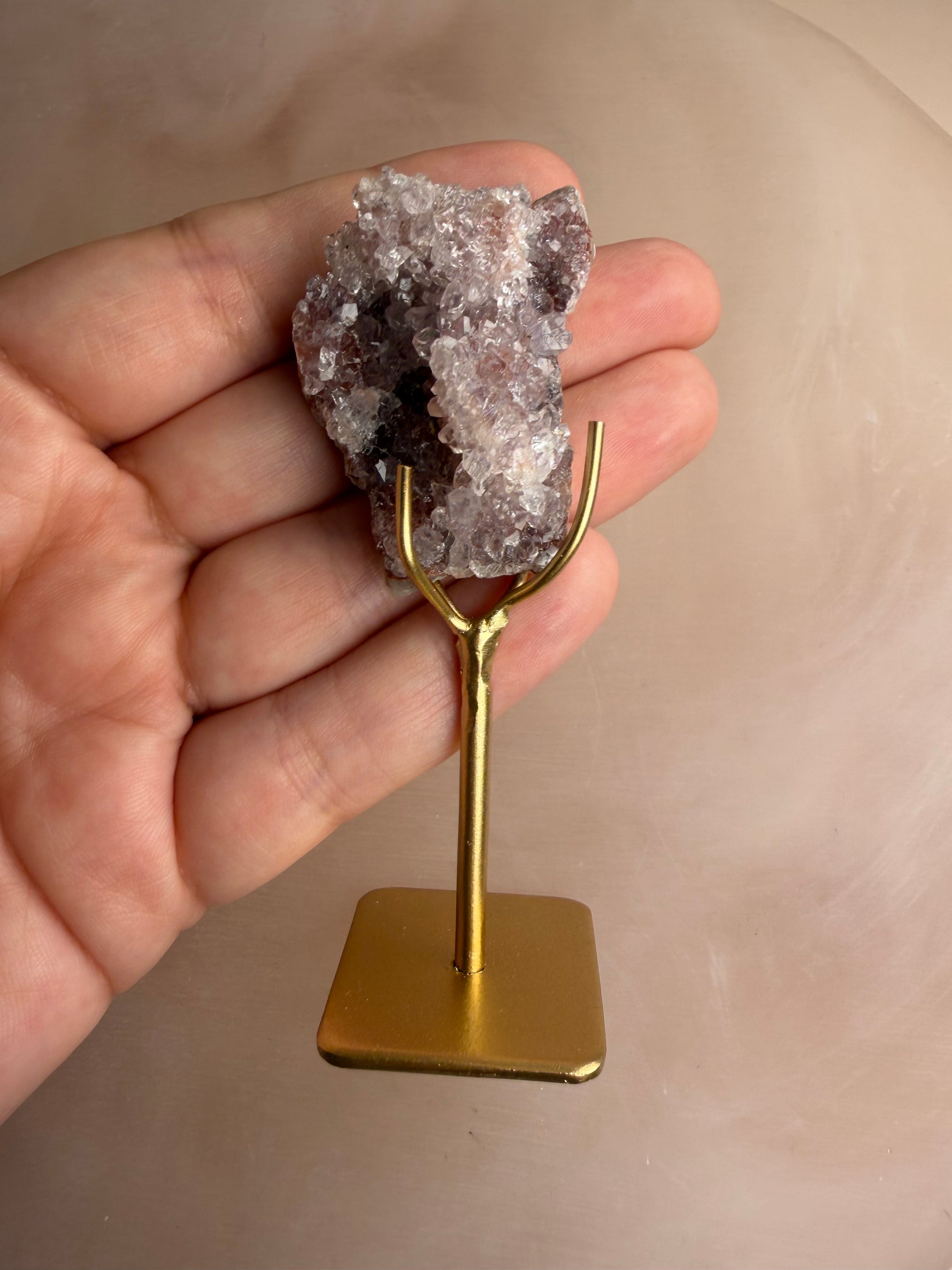 Pink Amethyst Mini Cluster on Stand