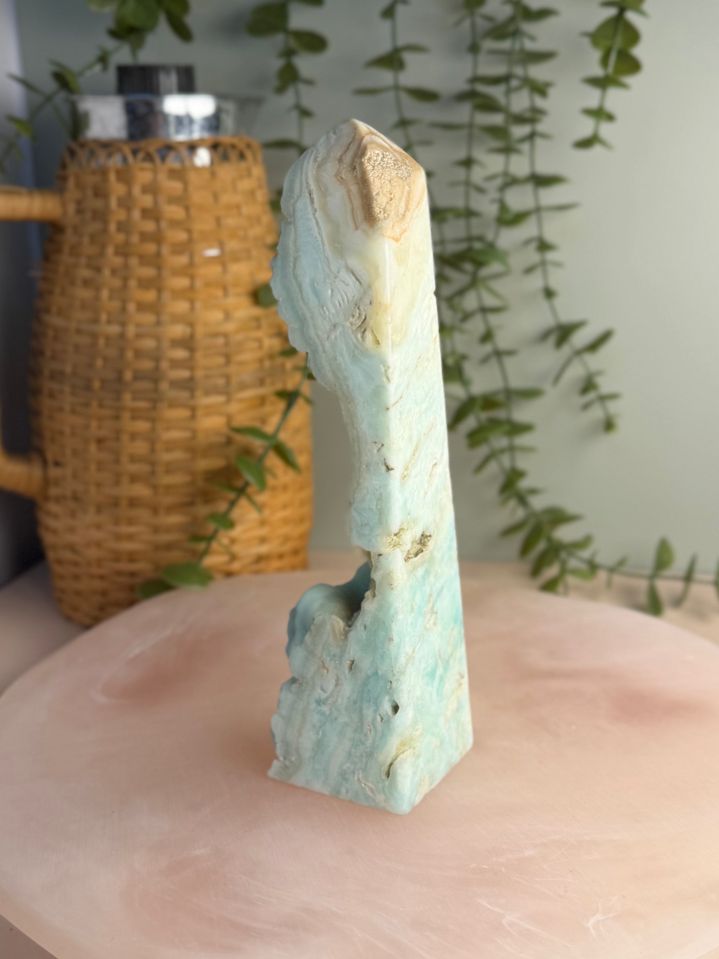 Blue Aragonite Unique Tower