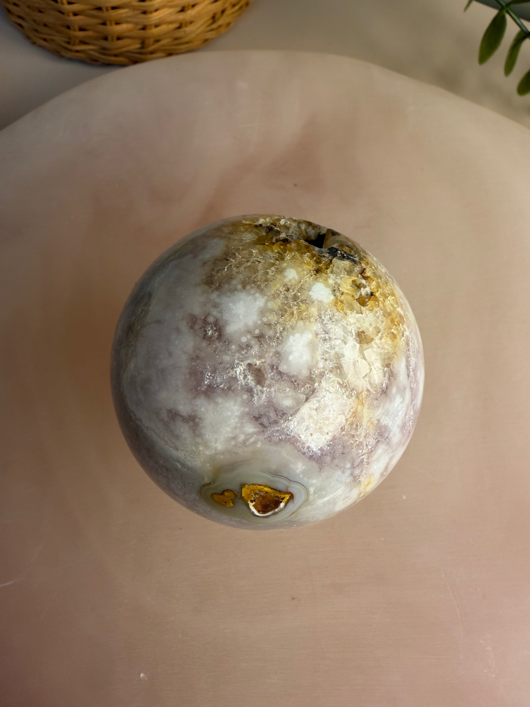 Amethyst Flower Agate Sphere