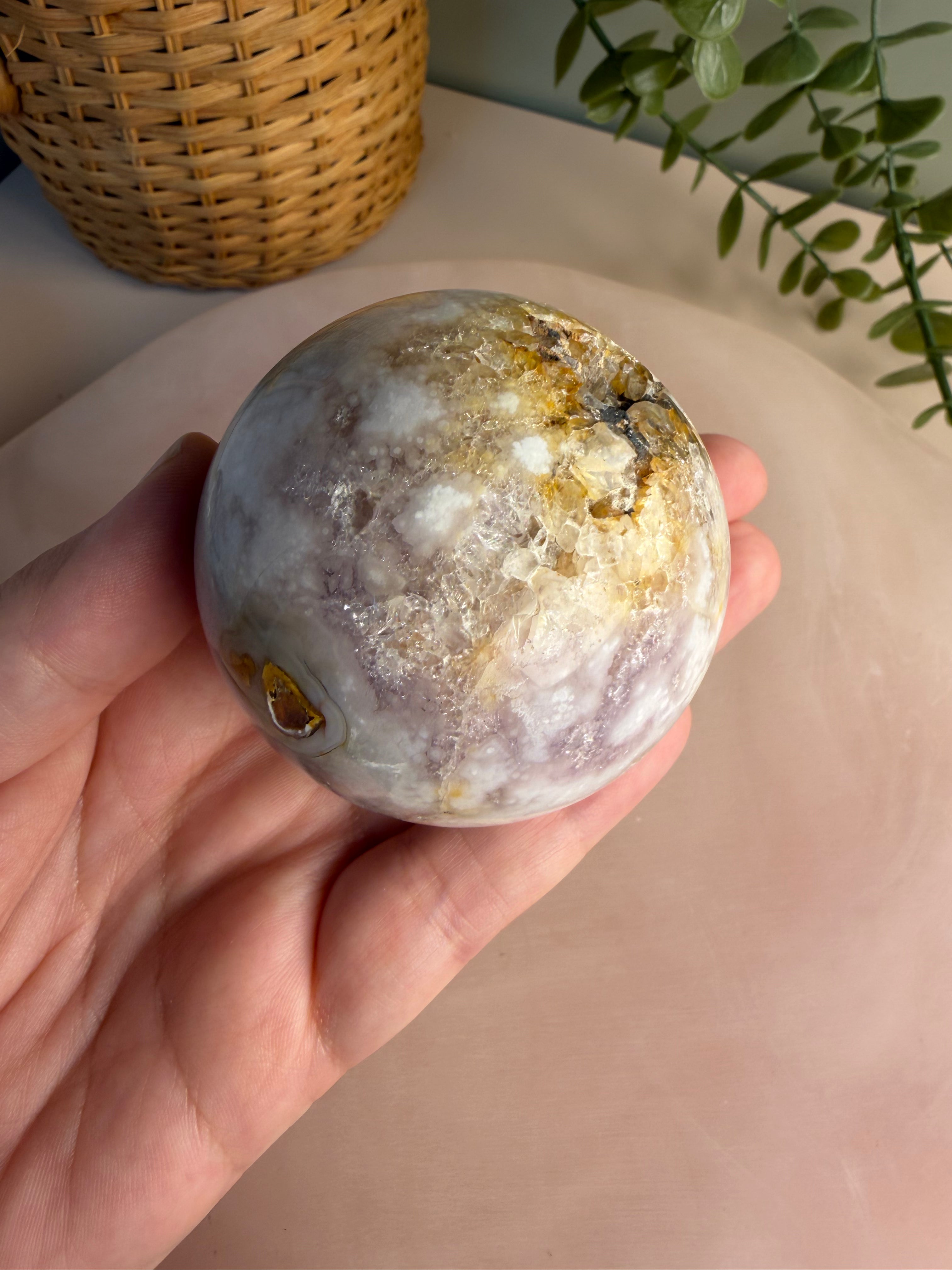 Amethyst Flower Agate Sphere