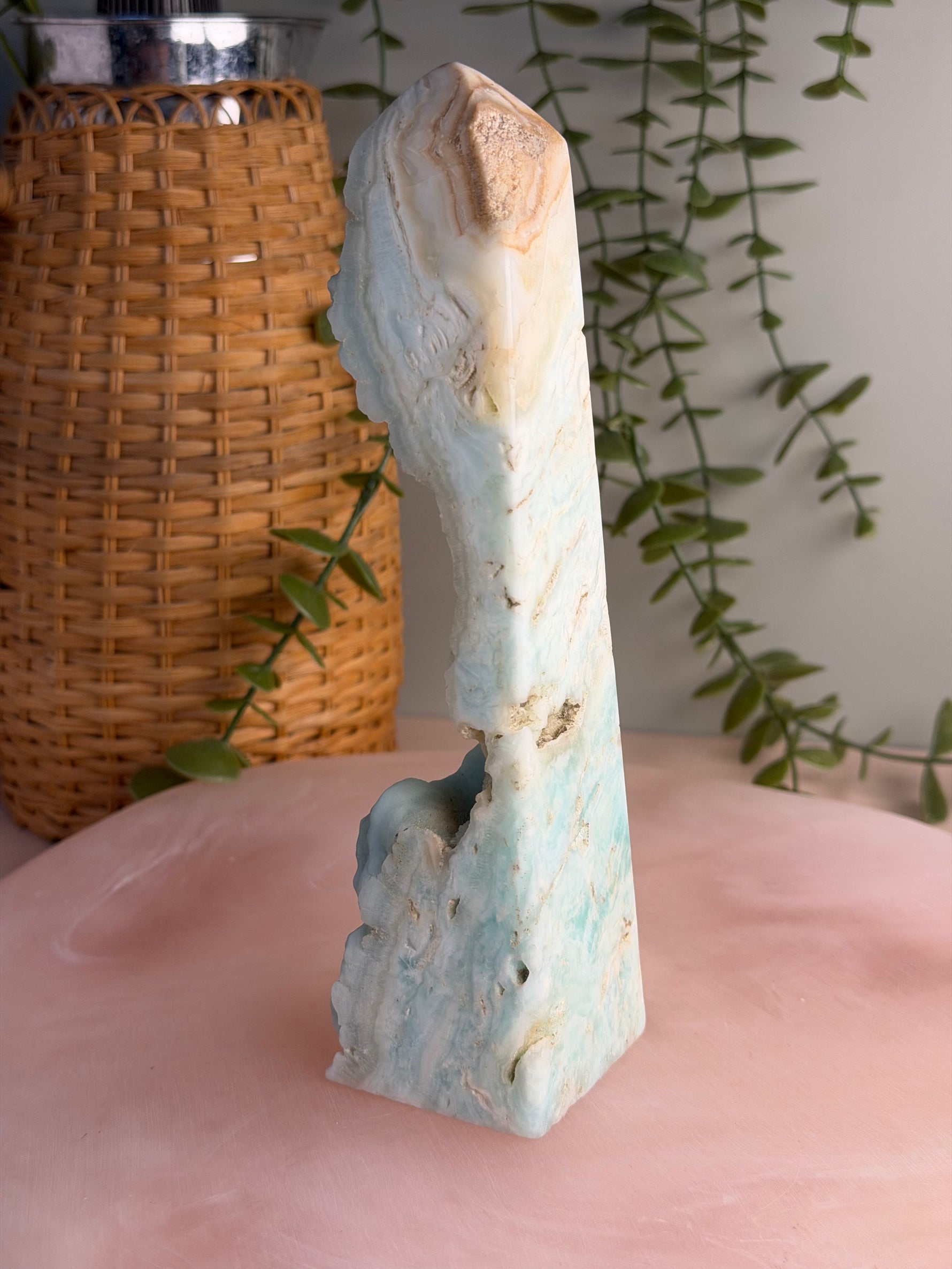 Blue Aragonite Unique Tower
