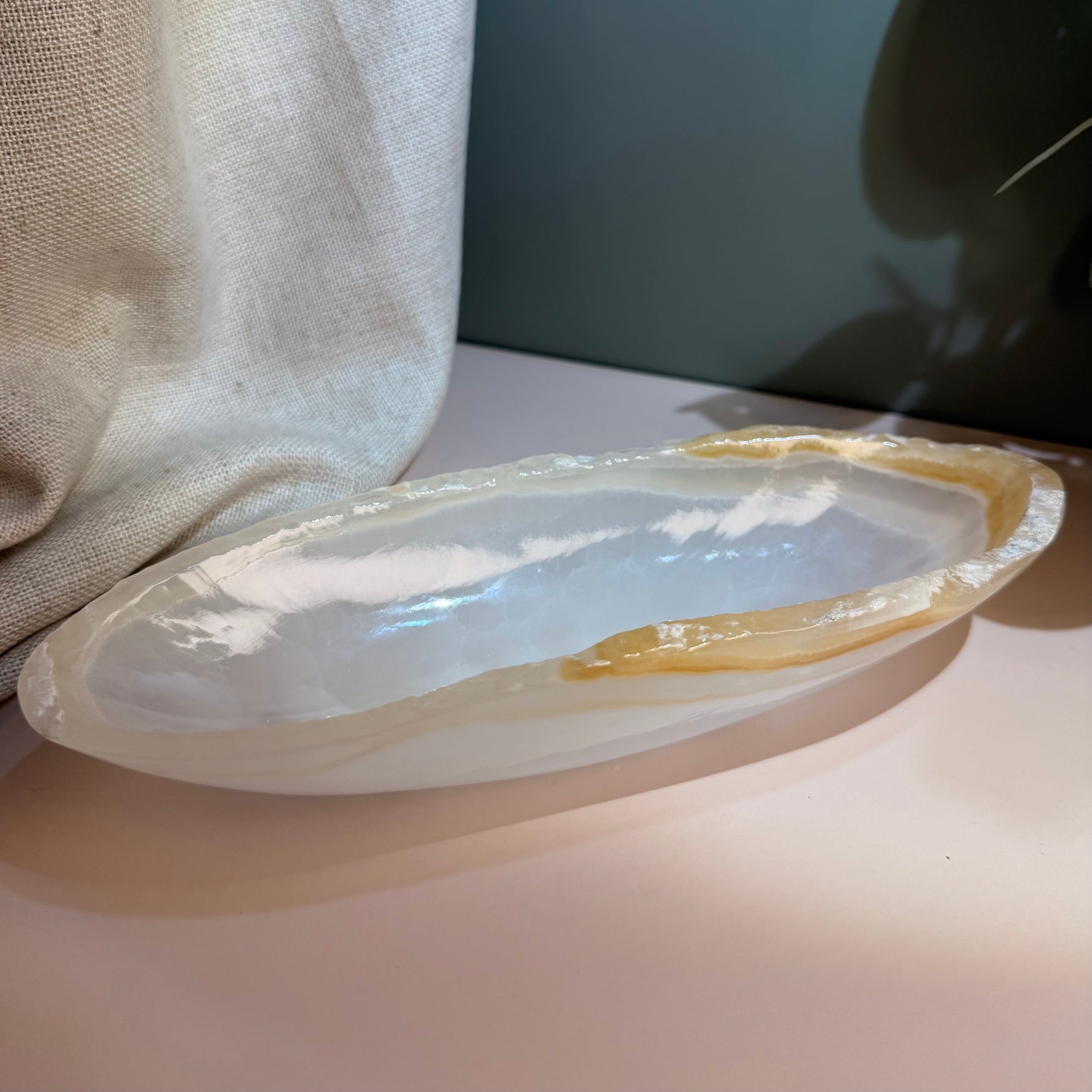 Mexican Onyx Canoe Bowl