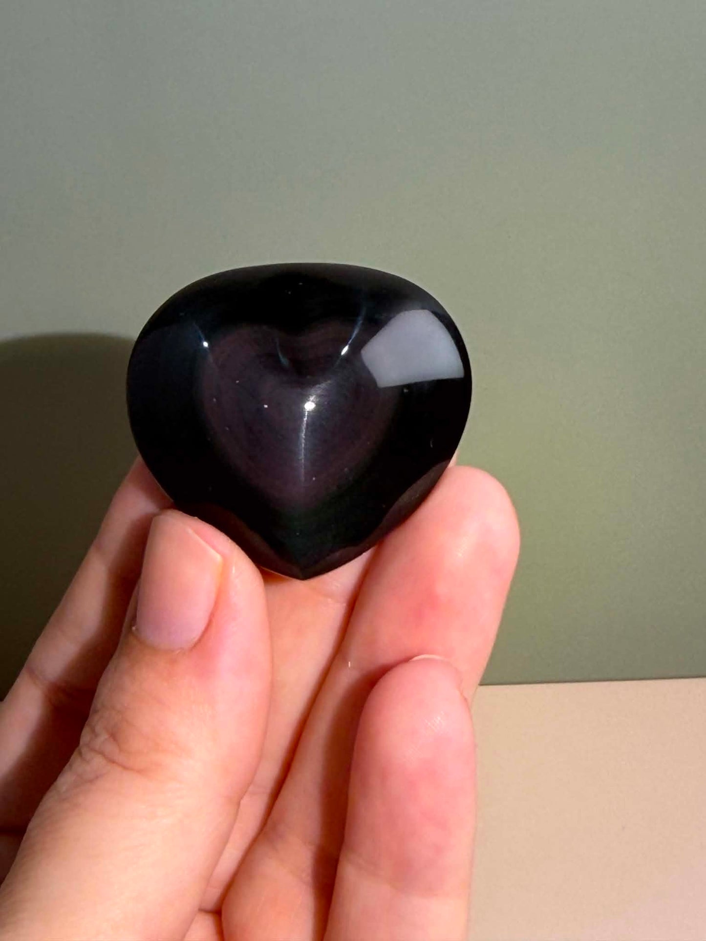 Rainbow Obsidian Heart