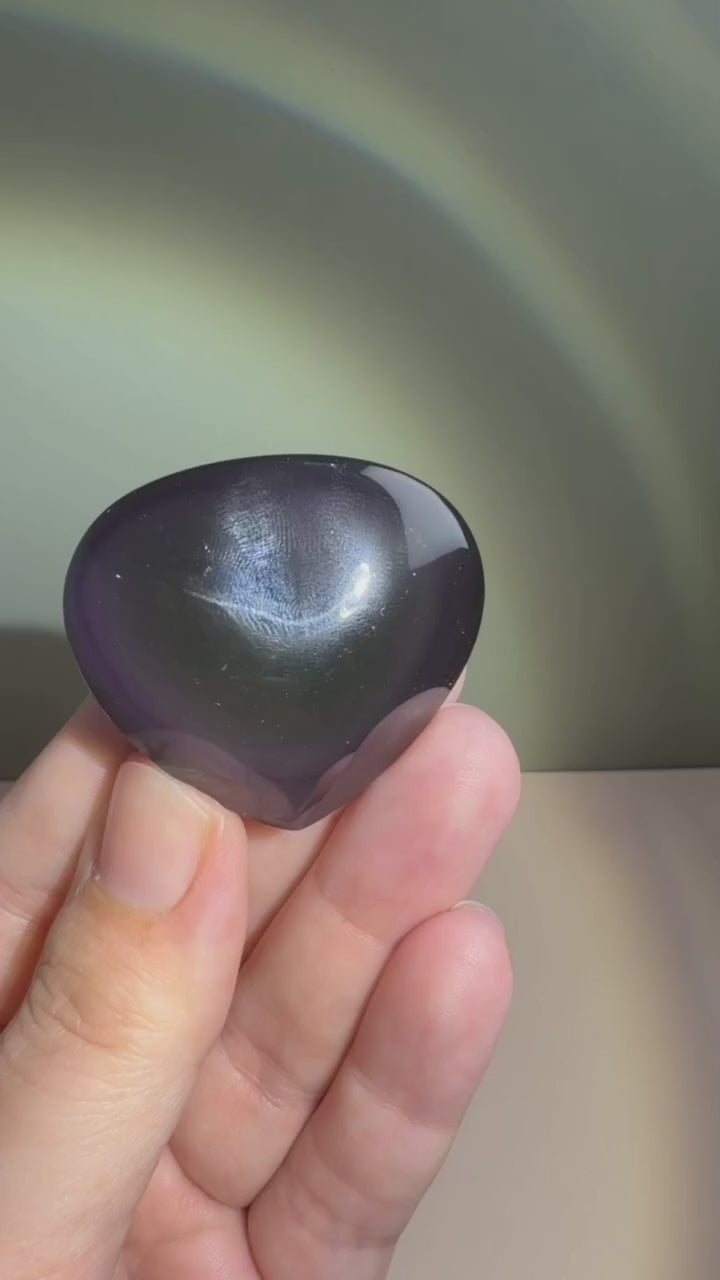 Rainbow Obsidian Heart