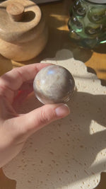 Moonstone Sphere with Blue Flash