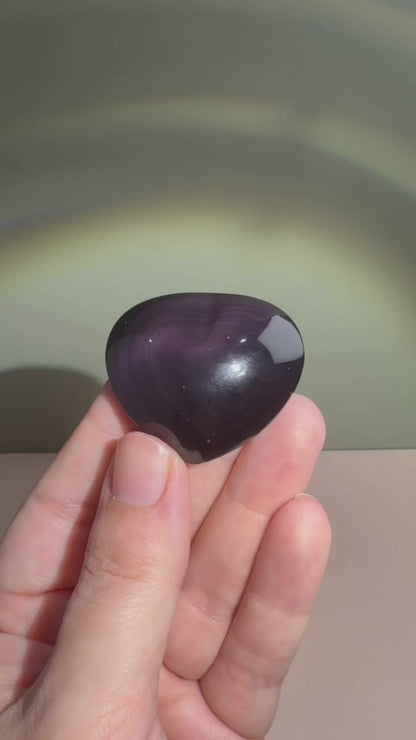 Rainbow Obsidian Heart